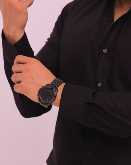 Black French Collar Formal Shirt - Image 5