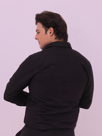 Black French Collar Formal Shirt