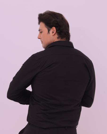Black French Collar Formal Shirt - Image 2