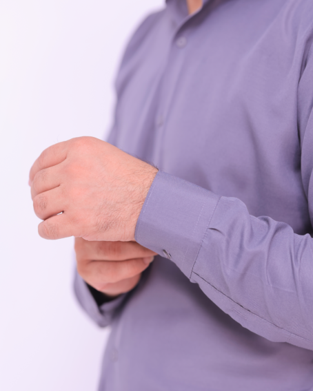 Gray French Collar Formal Shirt for men - Image 3