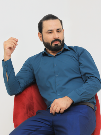 Peacock Green Self Linen Check Shirt