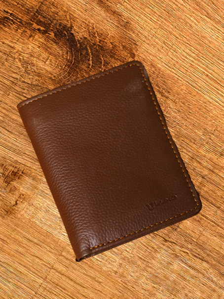 Brown Textured Leather Wallet. - Image 3