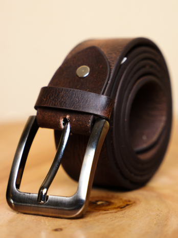 Dark Brown Leather Belt