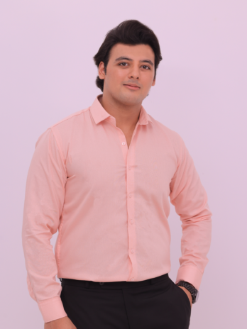 Light Pink Self Print Shirt