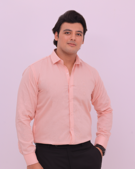 Light Pink Self Print Shirt - Image 2