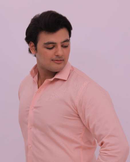 Light Pink Self Print Shirt - Image 5