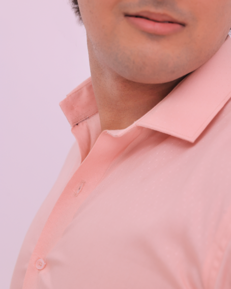 Light Pink Self Print Shirt - Image 4