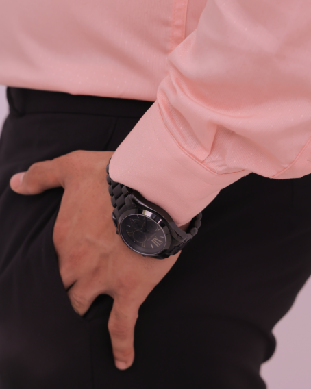 Light Pink Self Print Shirt - Image 3