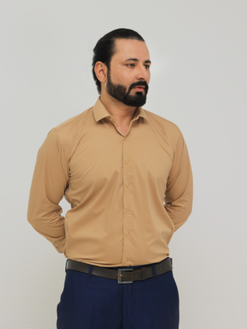 Brown French Collar Formal Shirt