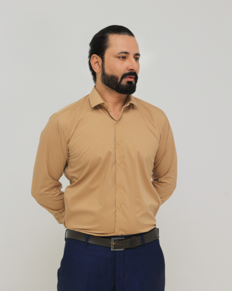 Brown French Collar Formal Shirt