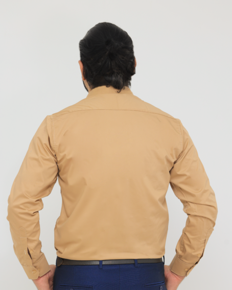 Brown French Collar Formal Shirt - Image 4