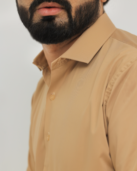 Brown French Collar Formal Shirt - Image 5
