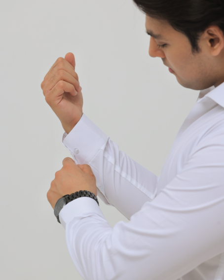 Executive White French Collar Formal Shirt - Image 3